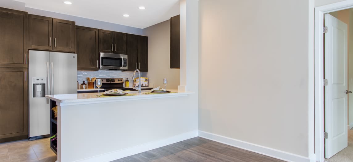 Upgraded Kitchen at Radius luxury apartment homes in Newport News, VA
