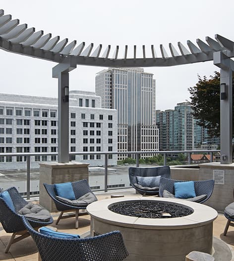 Terrace Fire Pit at MAA Midtown luxury apartment homes in Atlanta, GA