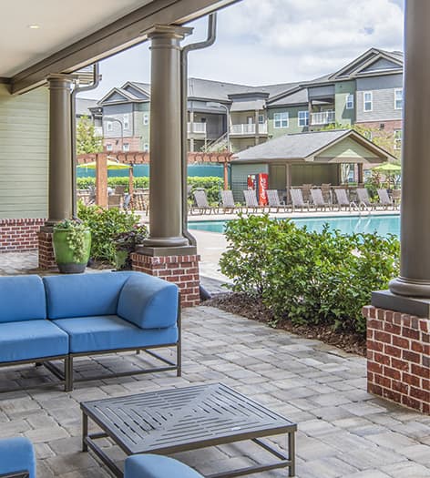 Pool Seating at Avala at Savannah Quarters luxury apartment homes in Savannah, GA