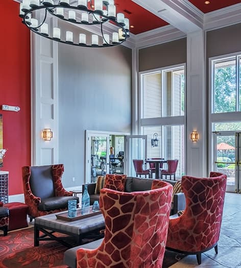 Clubhouse at MAA 900 Waterford luxury apartment homes in Cary, NC
