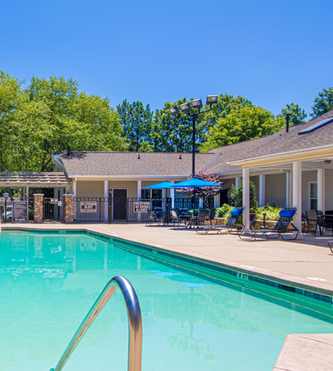 Pool at The Paddock Club Greenville luxury apartment homes in Greenville, SC