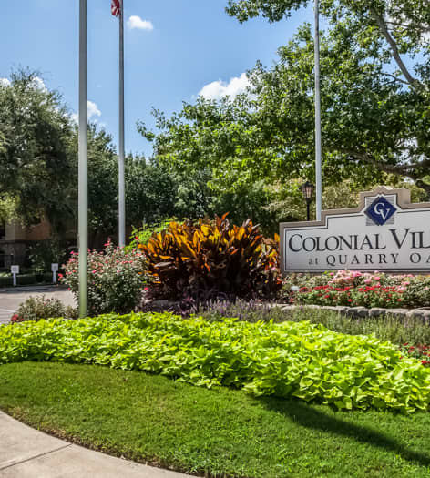 Entrance at Colonial Village at Quarry Oaks luxury apartment homes in Austin, TX