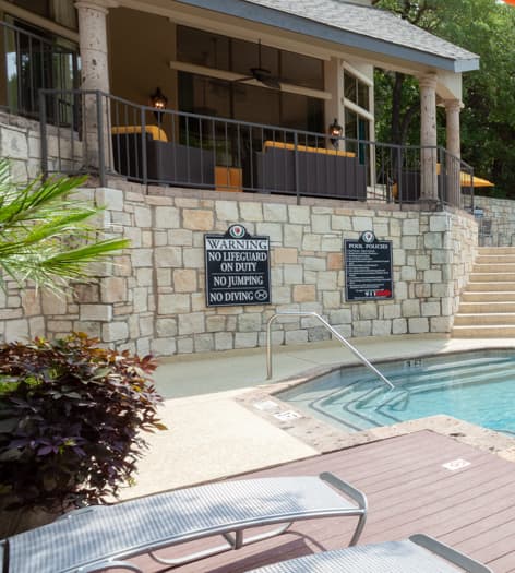 Lower Pool at Post Park Mesa luxury apartment homes in Austin, TX