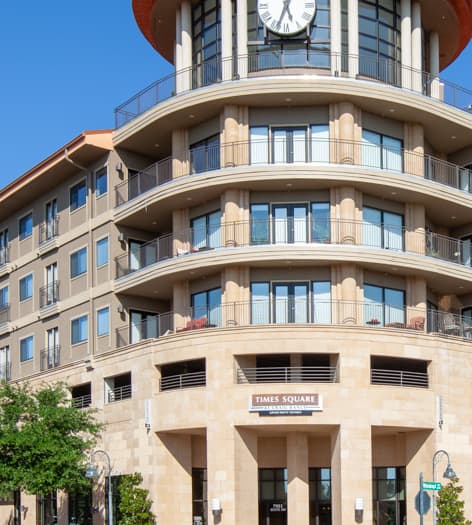 Exterior at Times Square at Craig Ranch luxury apartment homes in Dallas, TX