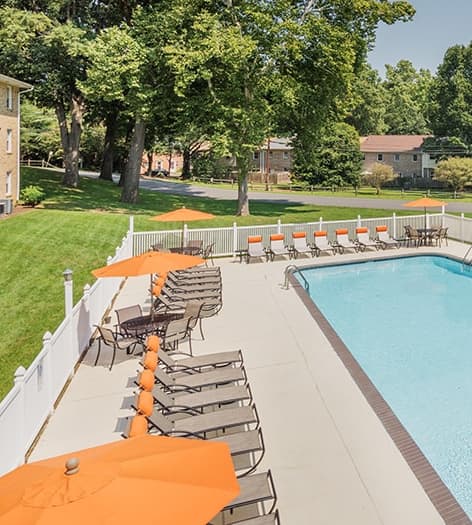 Pool at Colonial Village at Greenbrier luxury apartments in Fredericksburg, VA