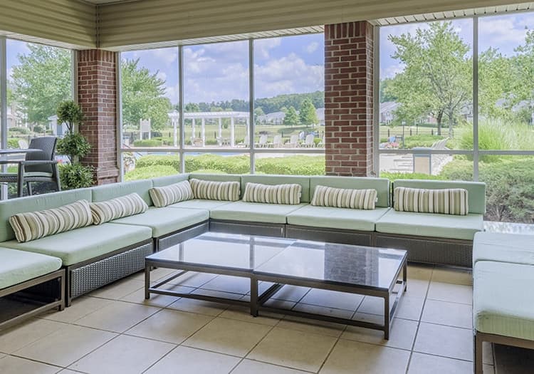 Porch 2 at Colonial Grand at Madison luxury apartments homes in Huntsville, AL