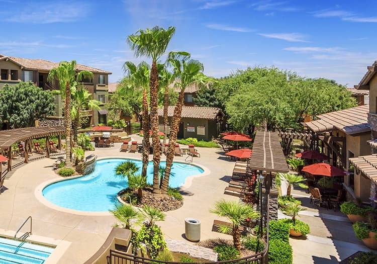 Pool Exterior at Sky View Ranch luxury apartment homes in Phoenix, AZ