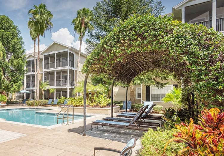 Pool at MAA Hyde Park luxury apartment homes in Tampa, FL