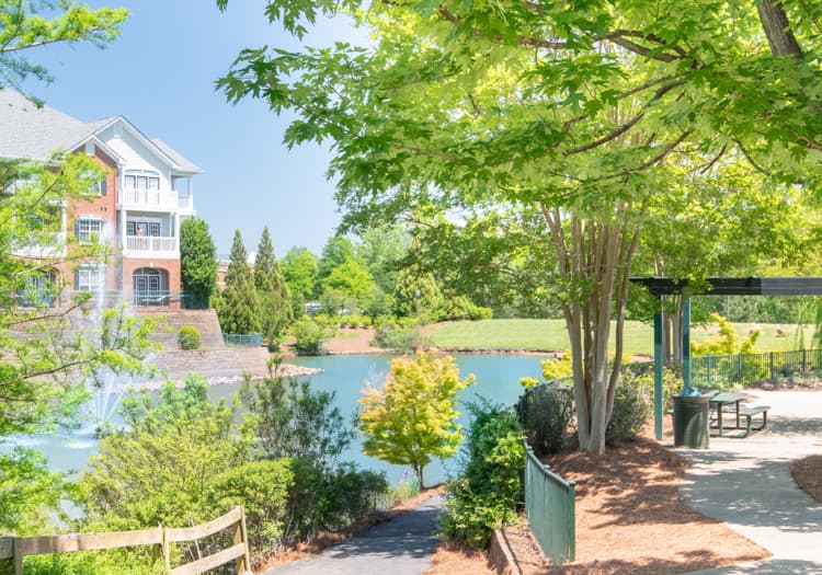 Lake view at MAA Ballantyne luxury apartment homes in Charlotte, NC