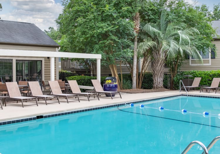 Pool at Colonial Village at Windsor Place luxury apartment homes in Goose Creek, SC