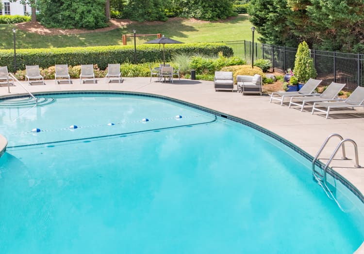 Pool Aerial at MAA Highland Ridge luxury apartment homes in Greenville, SC