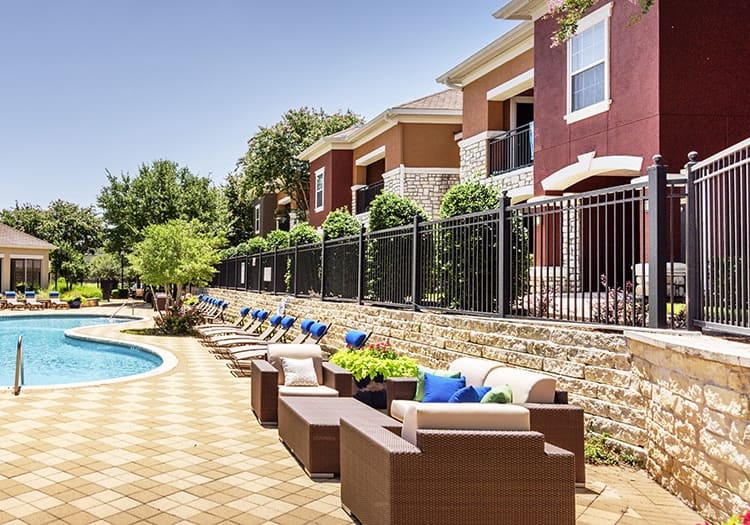 Pool at Colonial Grand at Silverado luxury apartment homes in Cedar Park, TX