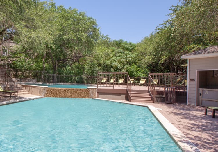 Pool at The Woods on Barton Skyway luxury apartment homes in Austin, TX