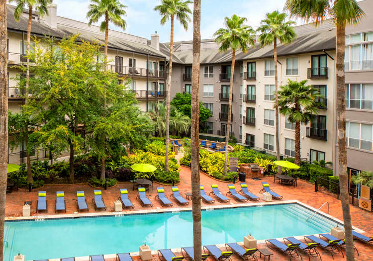 Pool at Post Midtown Square luxury apartment homes in Houston, TX