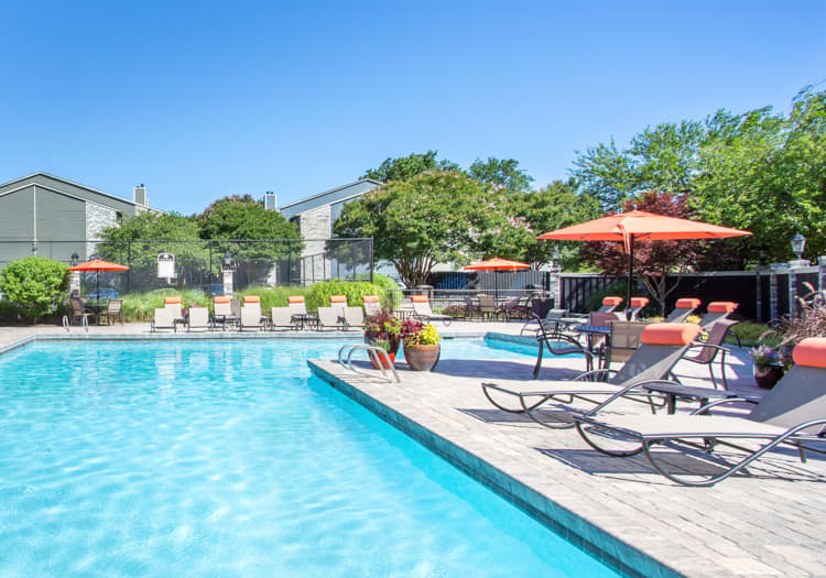 Pool at Township at Hampton Woods luxury apartment homes in Hampton, VA