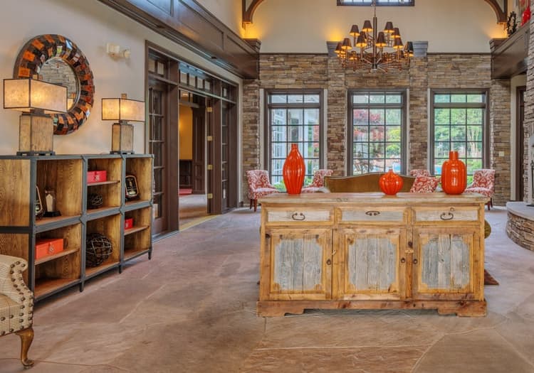 Clubhouse interior at Hamptons at Hunton Park luxury apartment homes in Richmond, VA