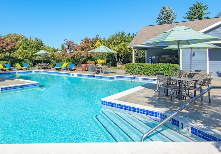 Pool at Post Corners luxury apartment homes in Centreville, VA near Washington, DC