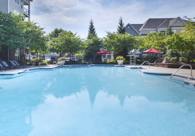Pool at Post Fallsgrove luxury apartment homes in Rockville, MD