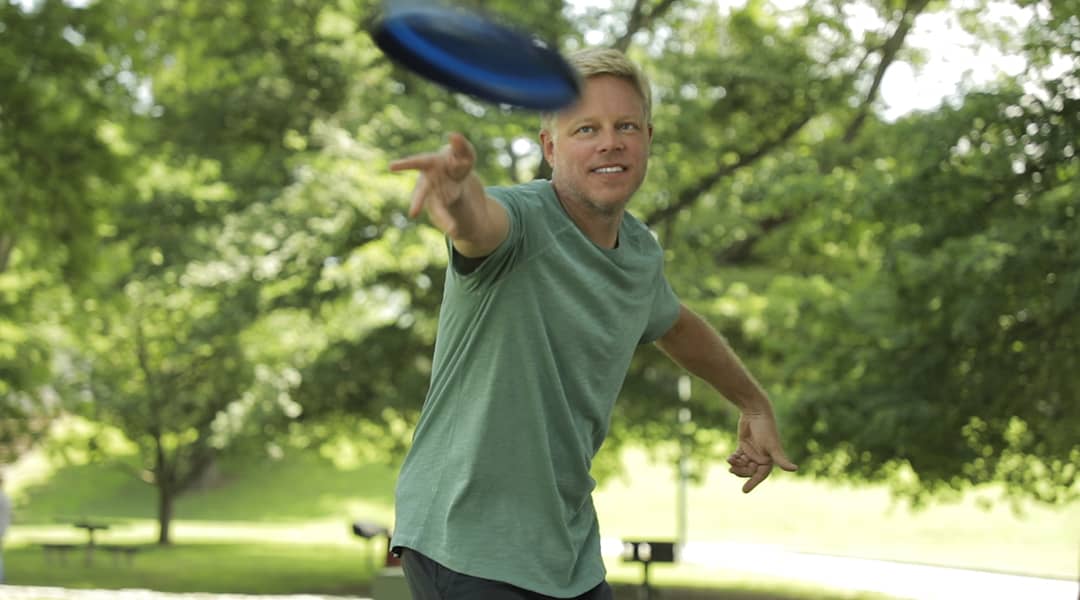 Man throws frisby