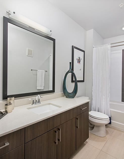 Bathroom at MAA South Lamar luxury apartment homes in Austin, TX