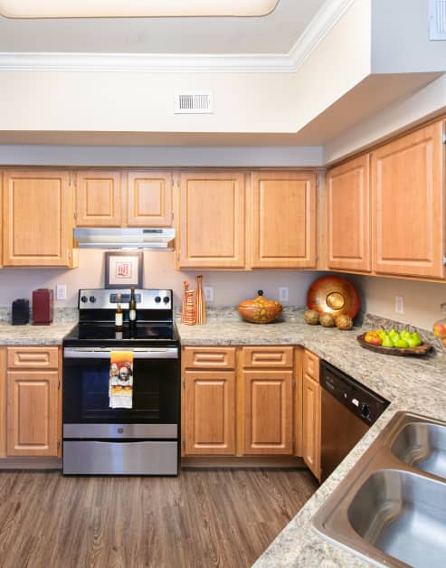 Kitchen at MAA Woodwind luxury apartment homes in Houston, TX