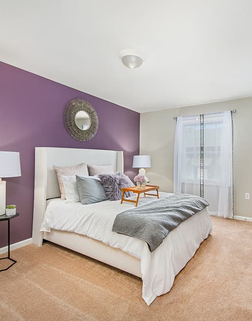 Bedroom at MAA Trinity luxury apartment homes in Raleigh, NC