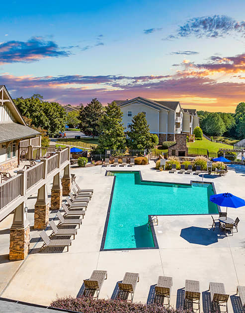 Pool at MAA Trinity luxury apartment homes in Raleigh, NC