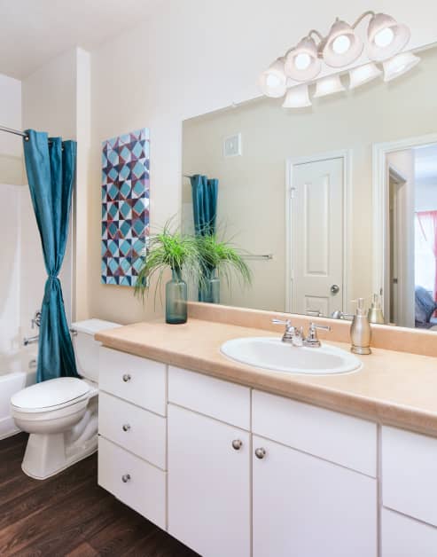 Bathroom at MAA Haven at Blanco luxury apartment homes in San Antonio, TX