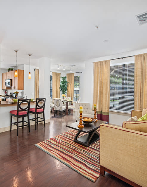 Living room at MAA Westover Hills luxury apartment homes in San Antonio, TX