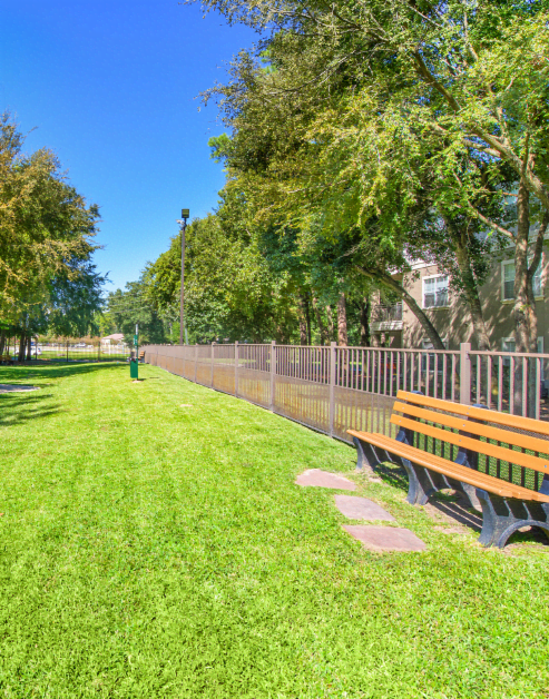 Dog park at MAA Legacy Pines luxury apartment homes in Houston, TX