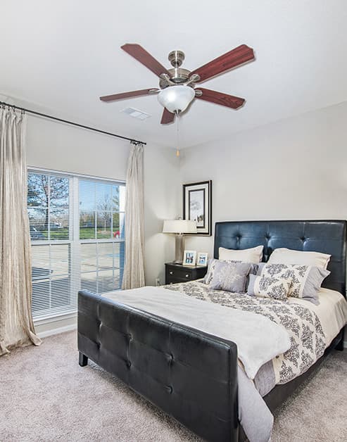 Bedroom at MAA Indian Lake luxury apartment homes in Hendersonville, TN