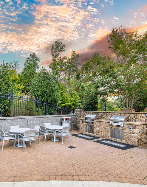 Pool grilling at MAA Brierdale luxury apartment homes in Raleigh, NC