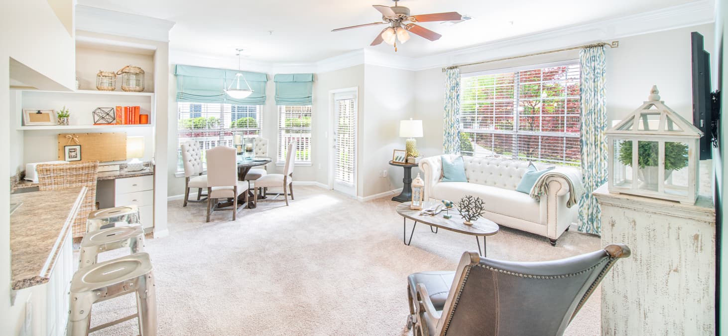 Living Room 2 at MAA Prescott luxury apartment homes in Atlanta, GA
