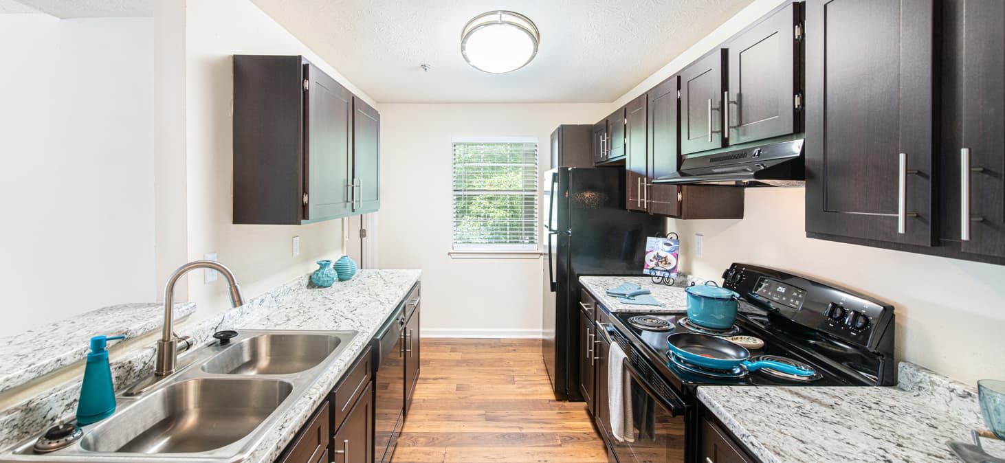 Kitchen at MAA River Place luxury apartment homes in Atlanta, GA