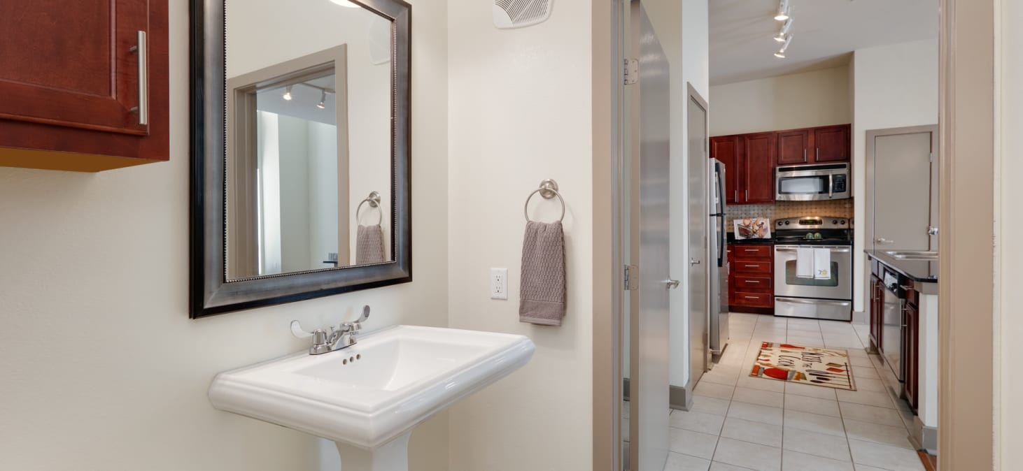 Bathroom at MAA Eastside luxury apartment homes in Richardson, TX