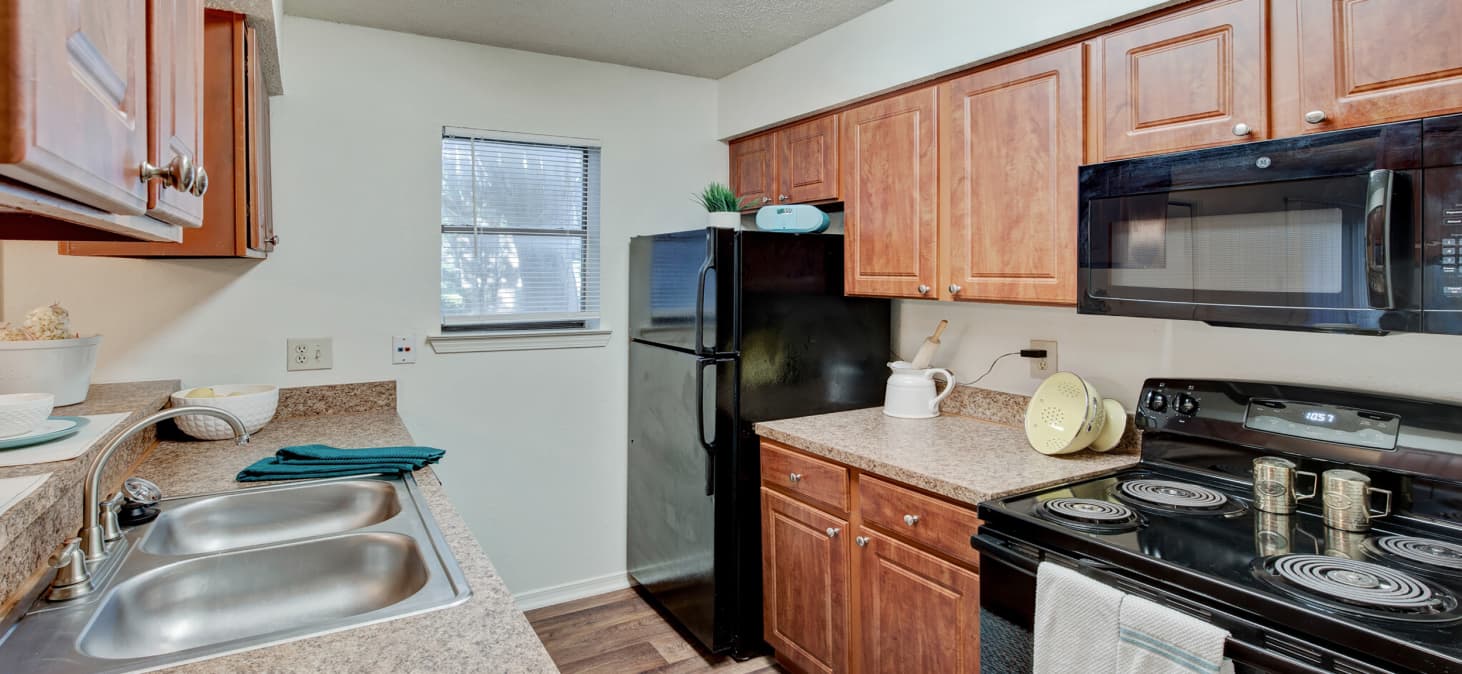 Kitchen at Courtyards at Campbell luxury apartment homes in Dallas, TX