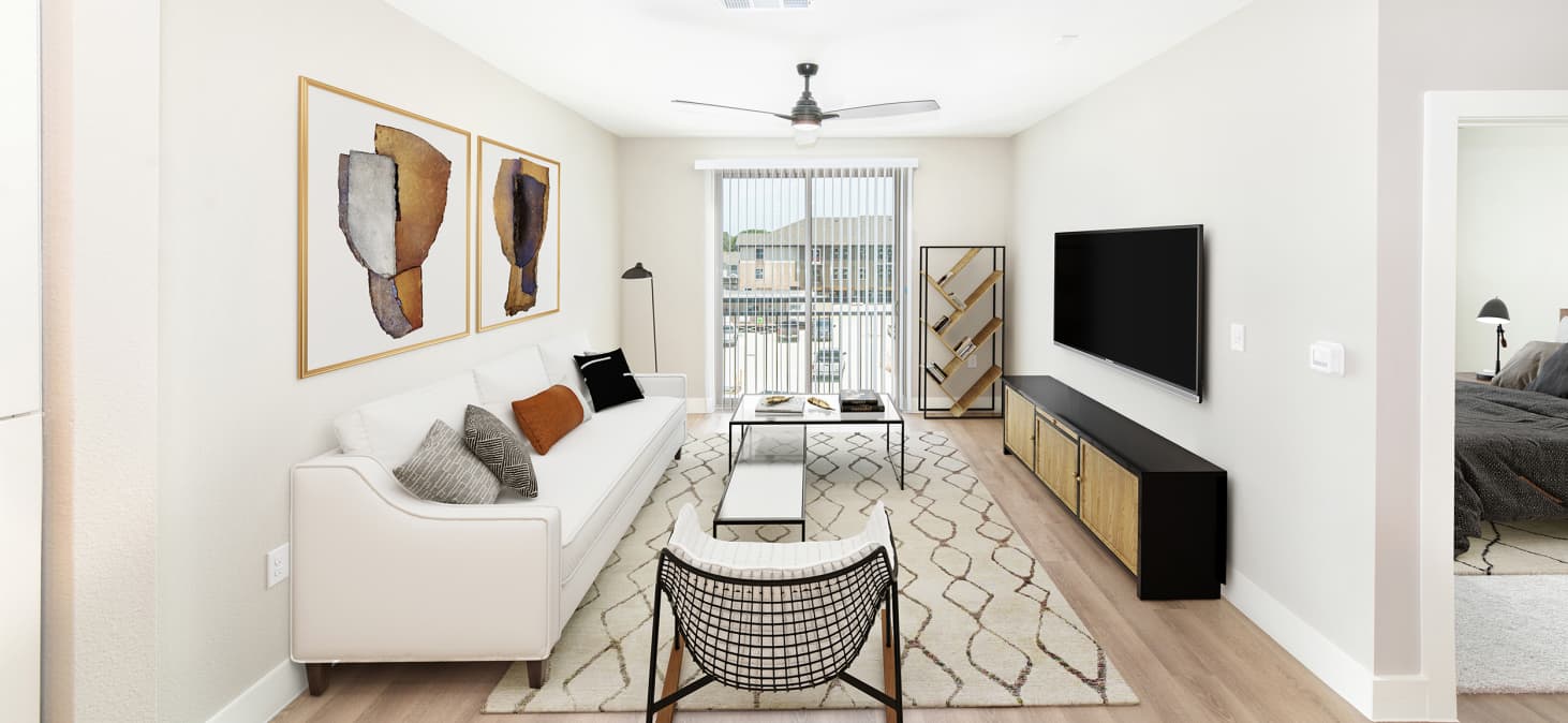 Living room area at MAA Park Point in Houston, TX