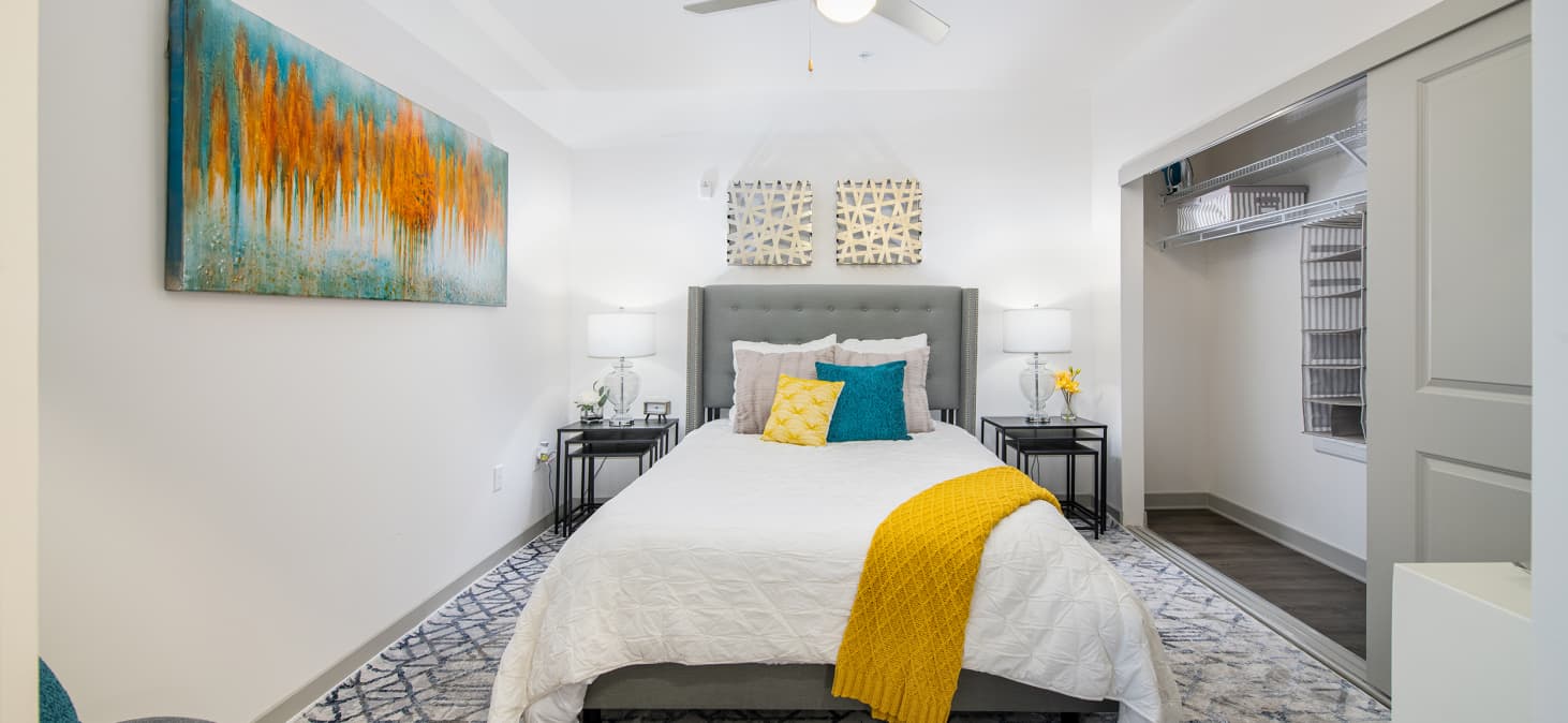 Bedroom at MAA 220 Riverside luxury apartment homes in Jacksonville, FL