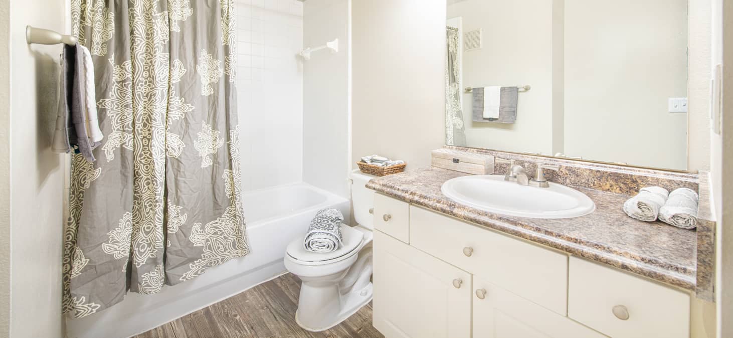 Bathroom at MAA Heather Glen luxury apartment homes in Orlando, FL