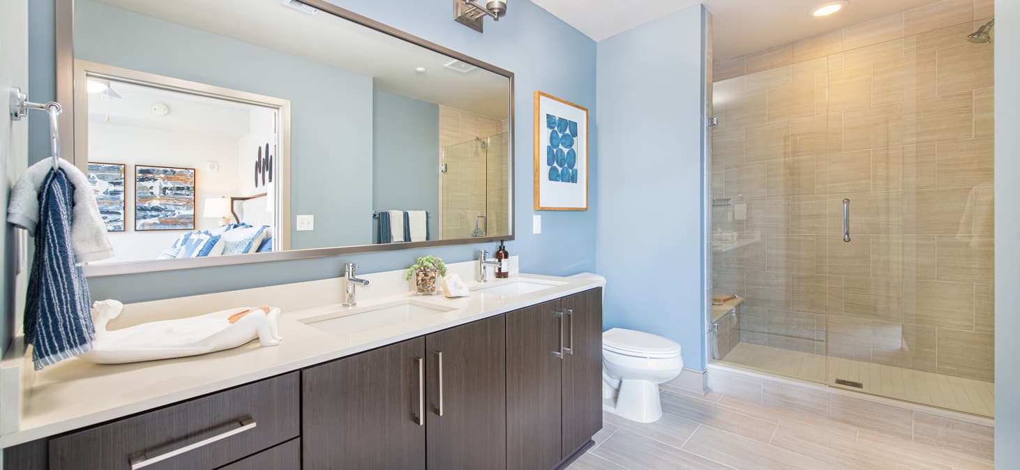 Bathroom at MAA Midtown luxury apartment homes in Atlanta, GA