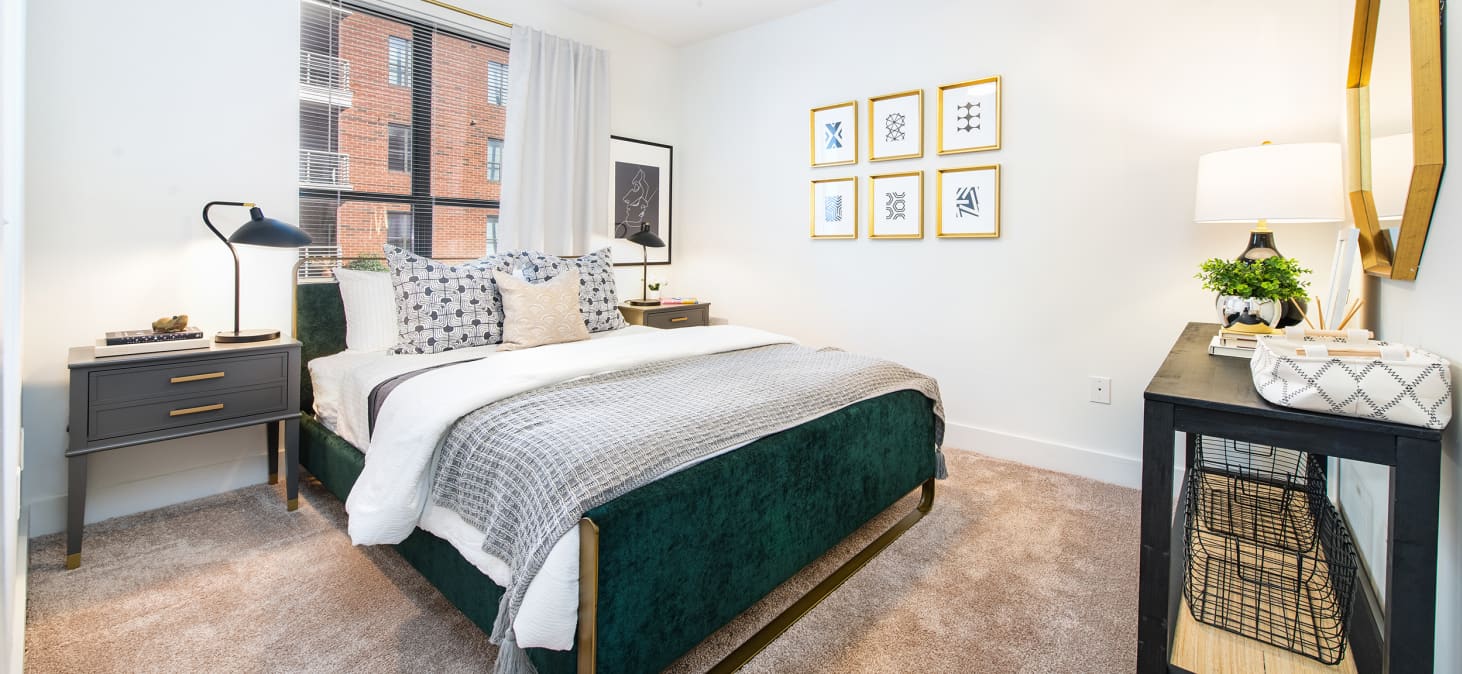 Bedroom at MAA South Line luxury apartment homes in Charlotte, NC