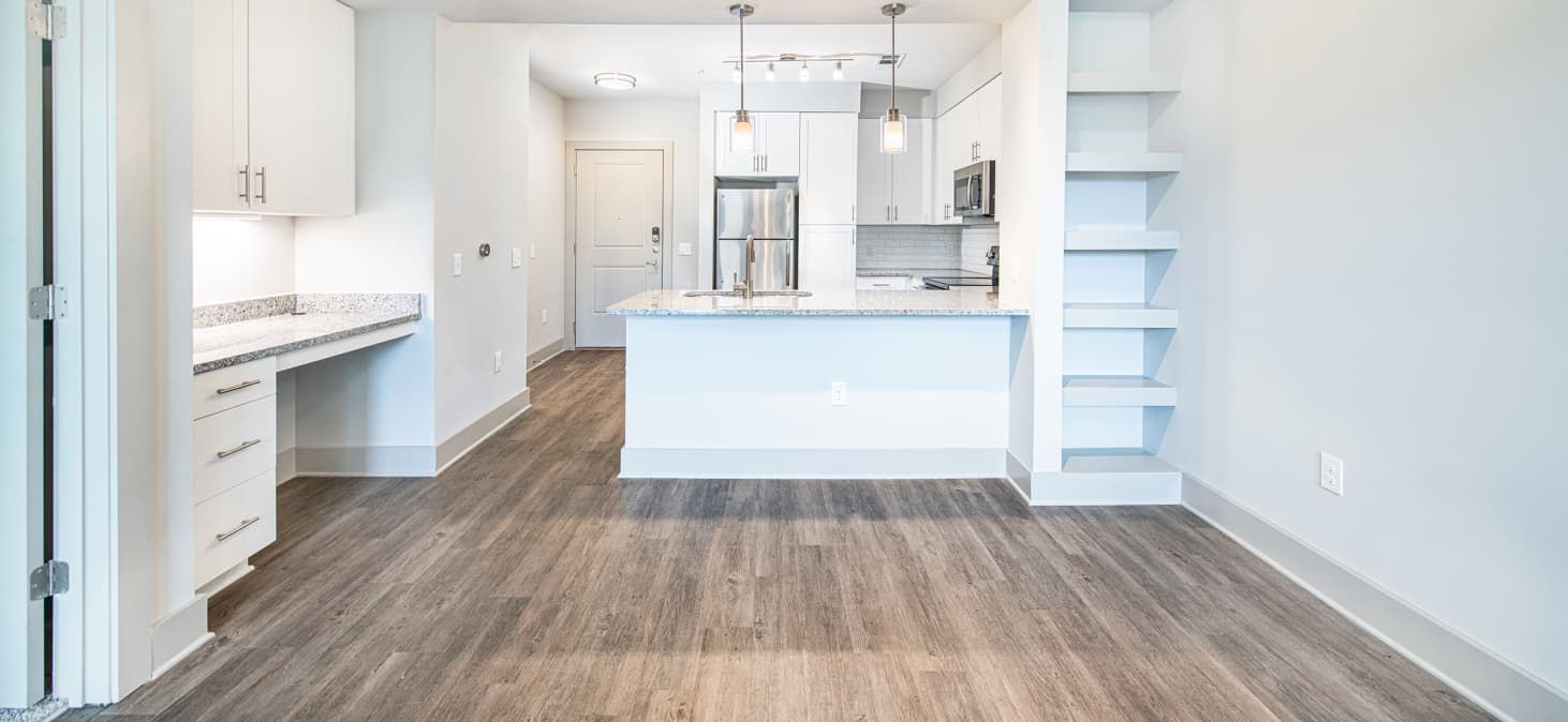 Living room at MAA Wade Park luxury apartment homes in Raleigh, NC