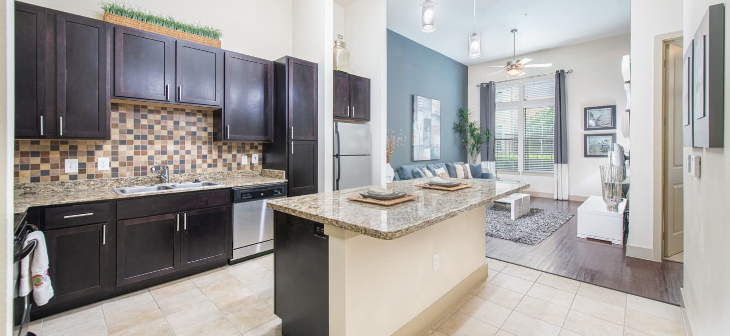 Kitchen at MAA Frisco Bridges luxury apartment homes in Dallas, TX