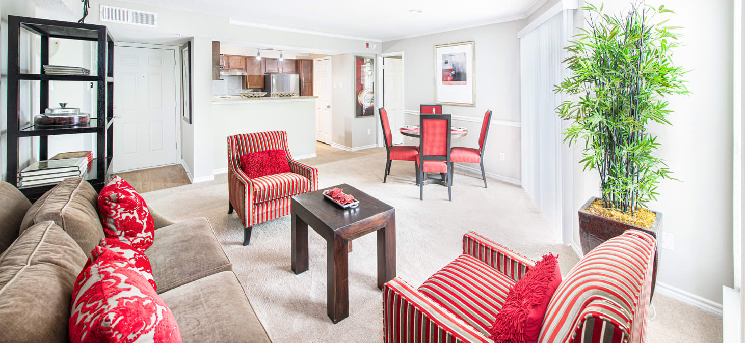 Living room at Post Tyson's Corner luxury apartment homes in McLean, VA Near Washington DC