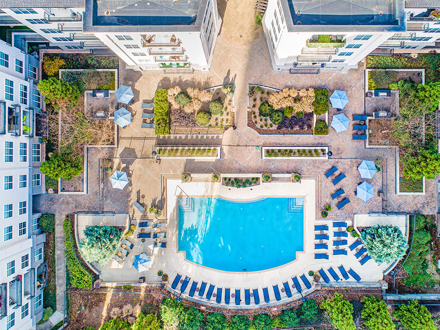 Aerial view at MAA Lenox luxury apartment homes in Atlanta, GA