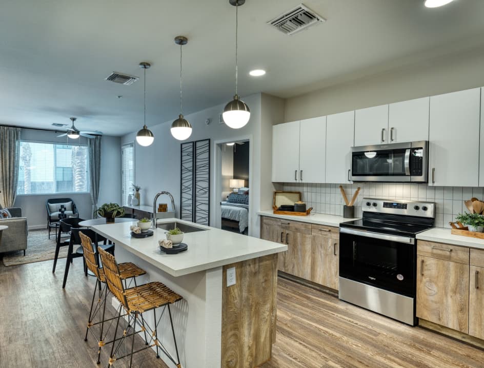 Kitchen and Living Room at MAA Central Ave in Phoenix, AZ