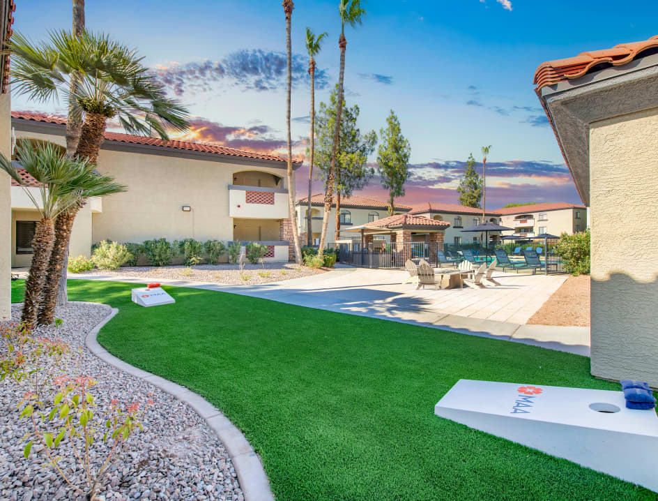 Corn Hole at MAA Old Towns Scottsdale luxury apartment homes in Scottsdale, AZ
