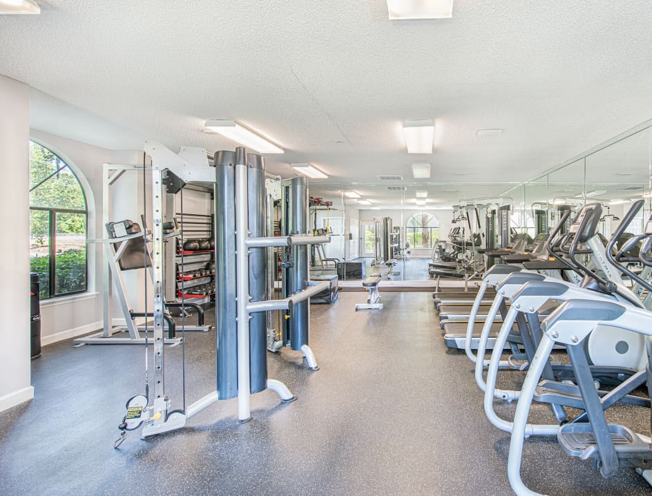 Fitness center at Woodhollow luxury apartment homes in Jacksonville, FL