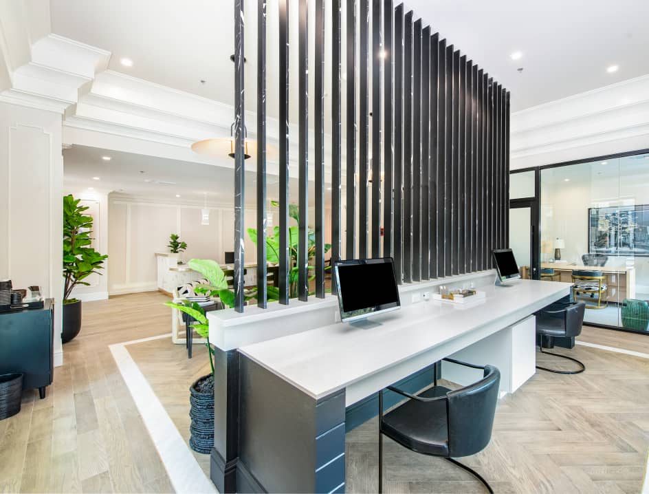Business center at MAA Parkside luxury apartment homes in Orlando, FL