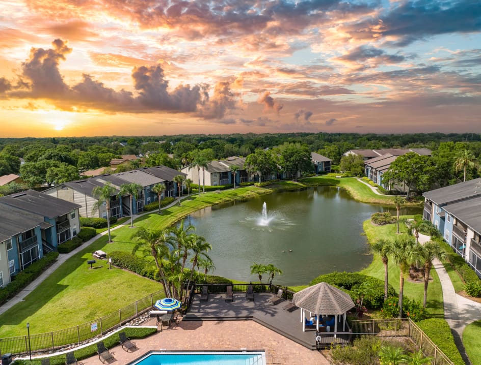 Pond at MAA Indio Point luxury apartments homes in Brandon, FL